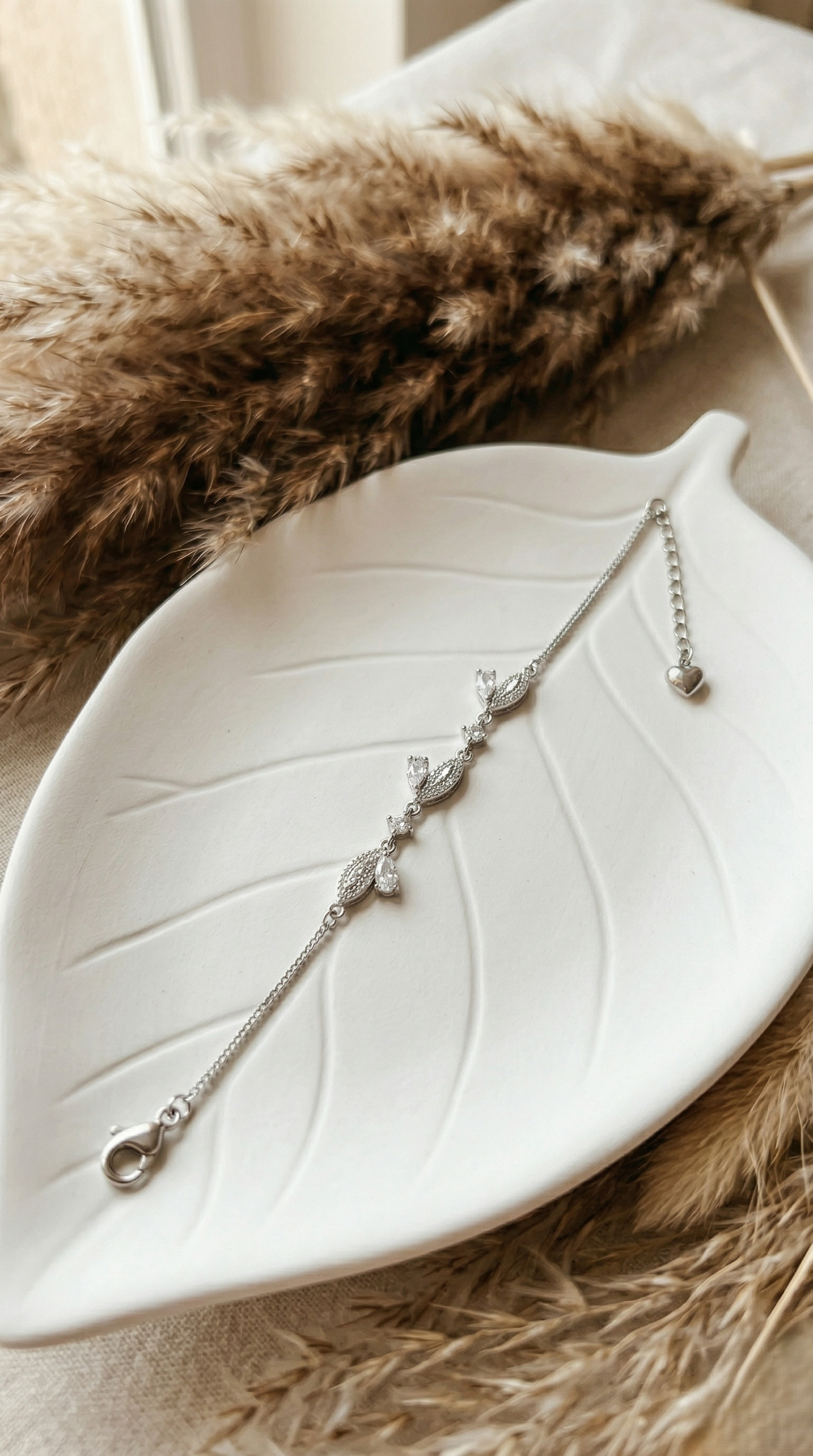 Celeste Leaf Crystal Bracelet
