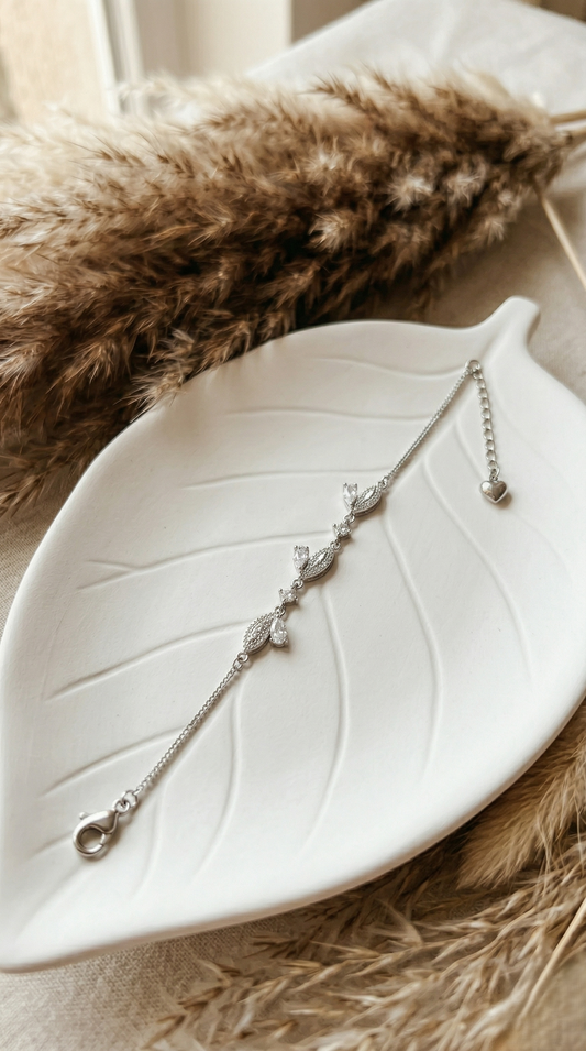 Celeste Leaf Crystal Bracelet