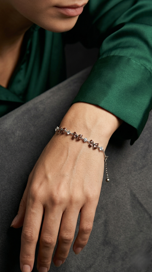 Blossom Charm Silver Bracelet