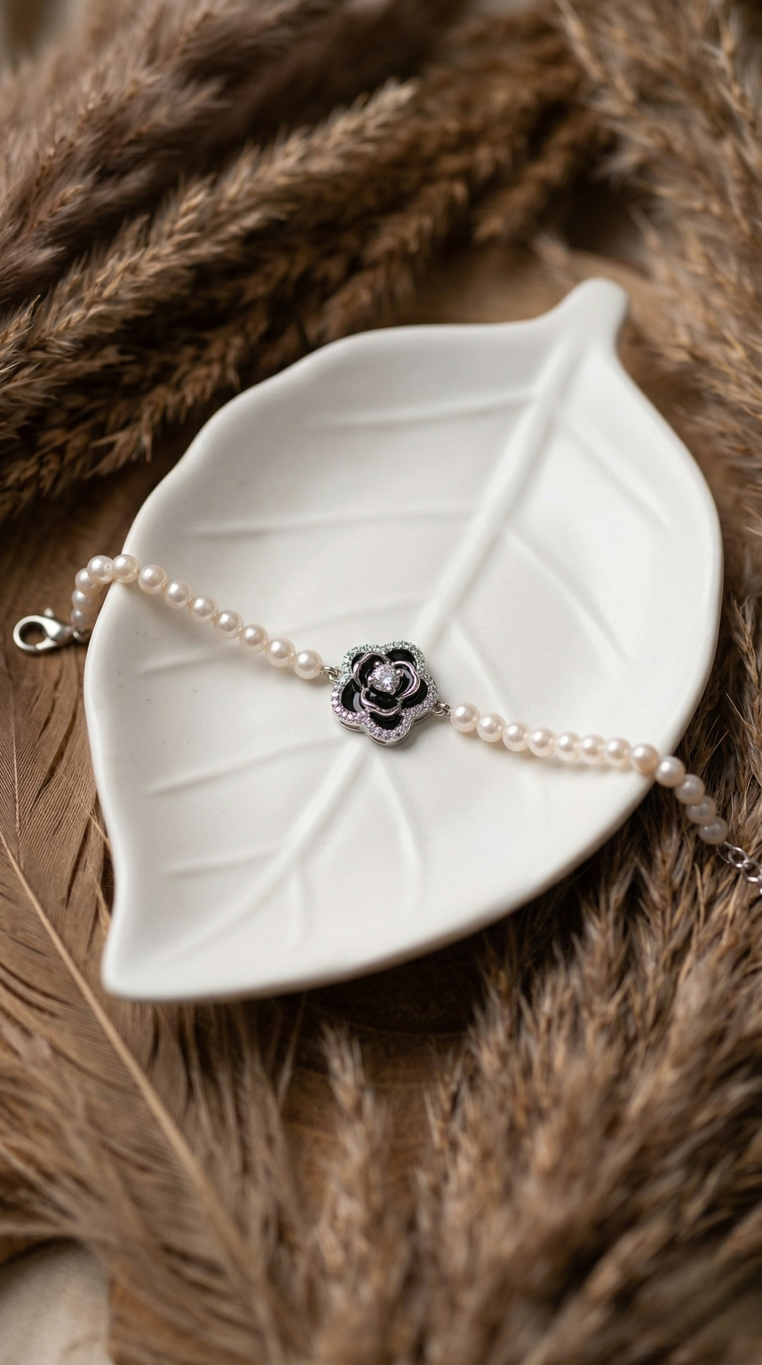 Midnight Rose Pearl Bracelet