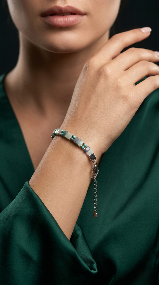 Emerald Serenity Beaded Bracelet