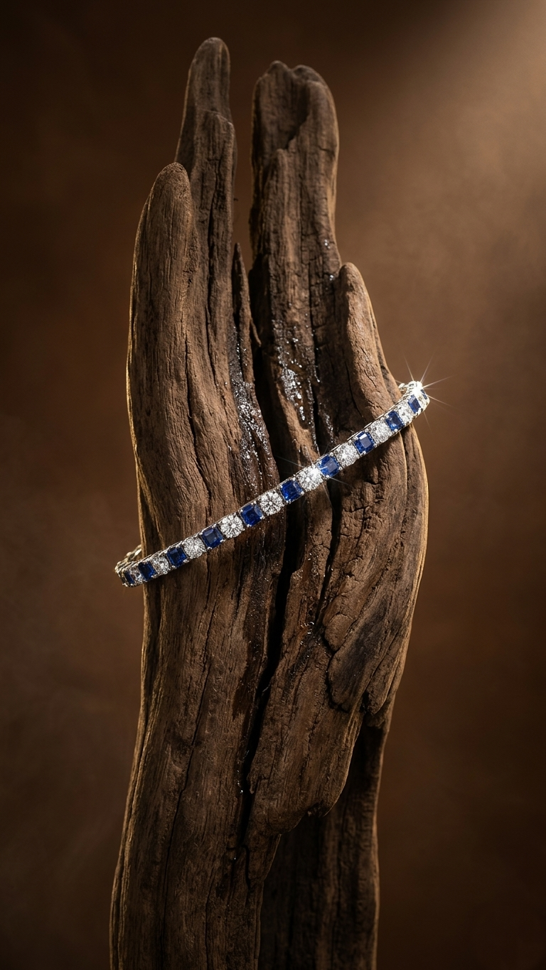 White and Blue  tennis bracelet