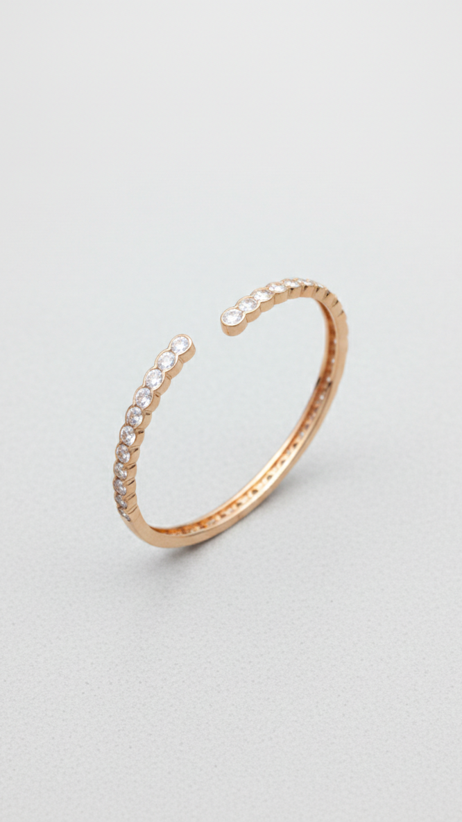 Infinity Spark Rose Gold Open Bracelet