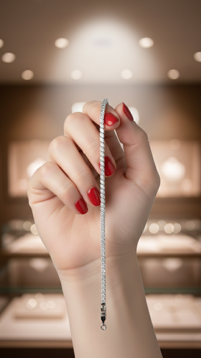 Silver  tennis bracelet