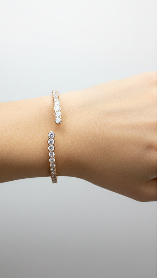 Infinity Spark Rose Gold Open Bracelet