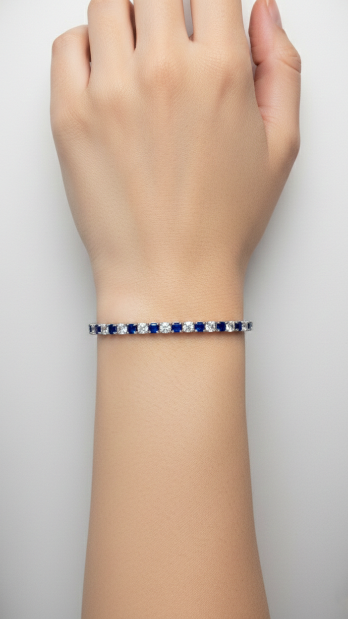 White and Blue  tennis bracelet