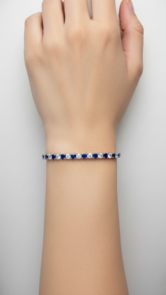 White and Blue  tennis bracelet