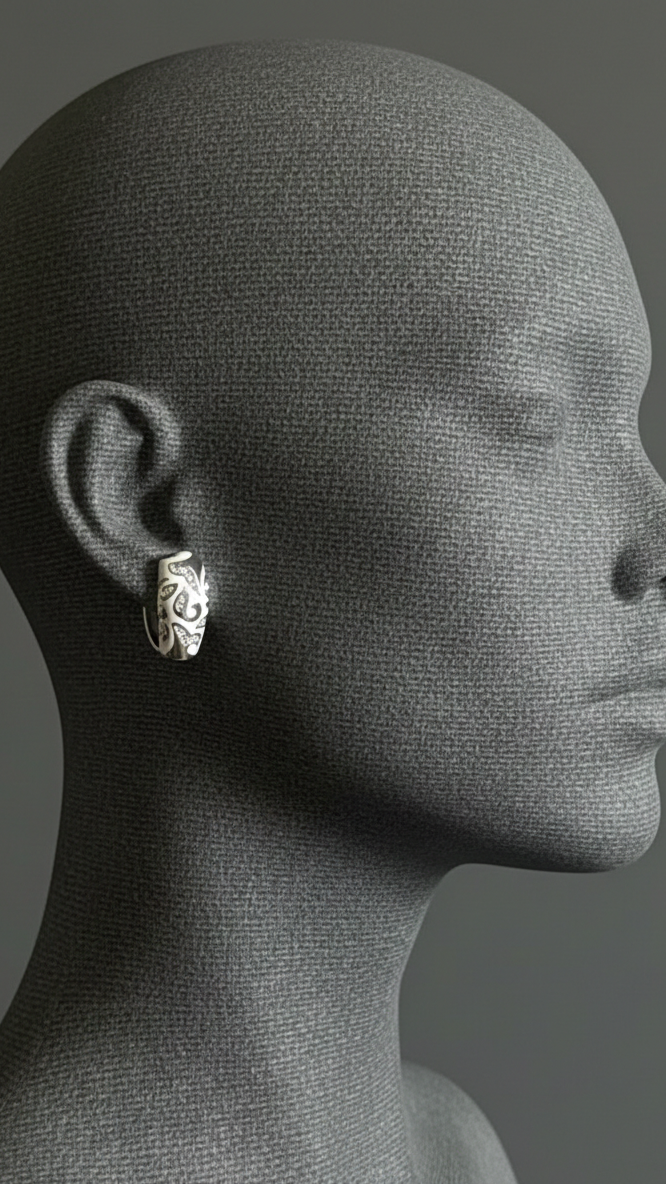 Ivory Paisley Hoops