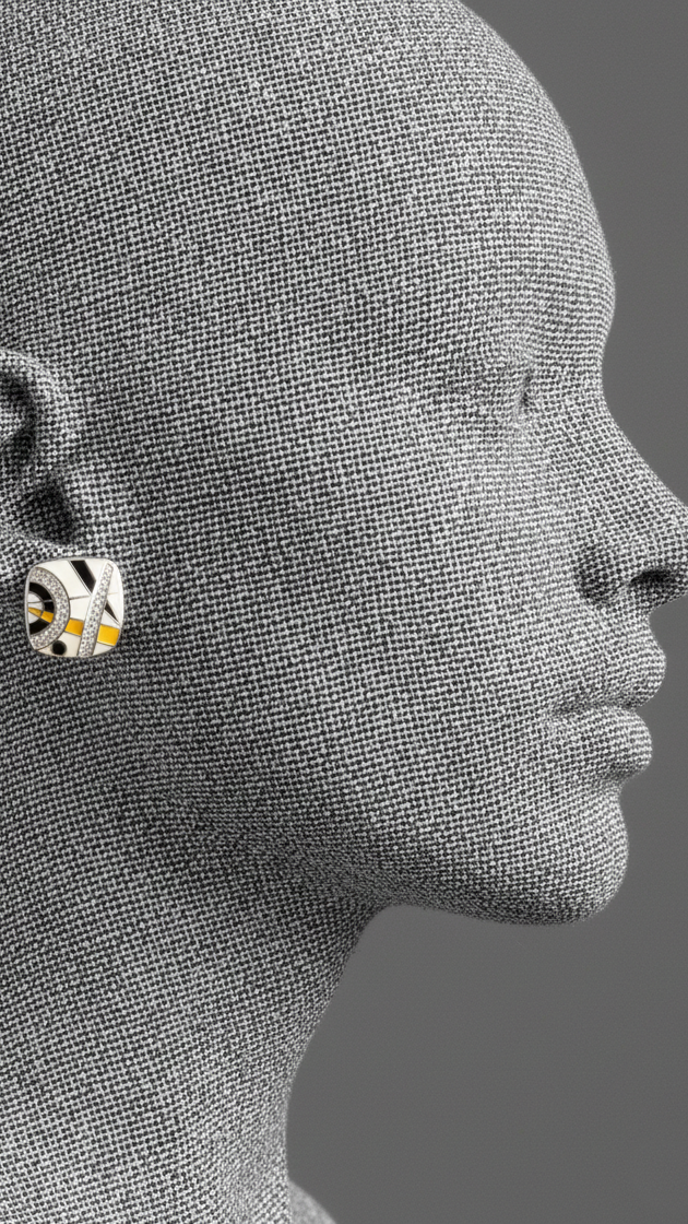 925 Silver Geometric Square Stud Earrings
