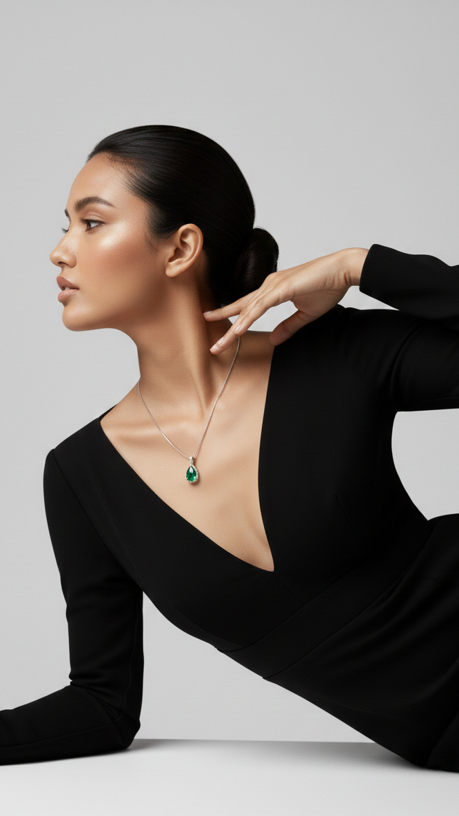 Emerald Teardrop Elegance Set
