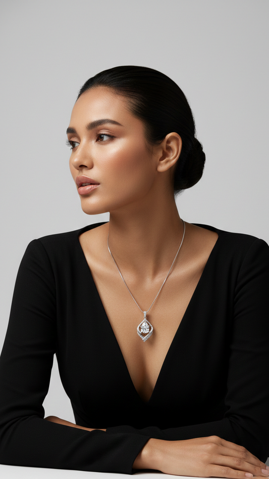 Crystal Cascade Pendant Buti Set